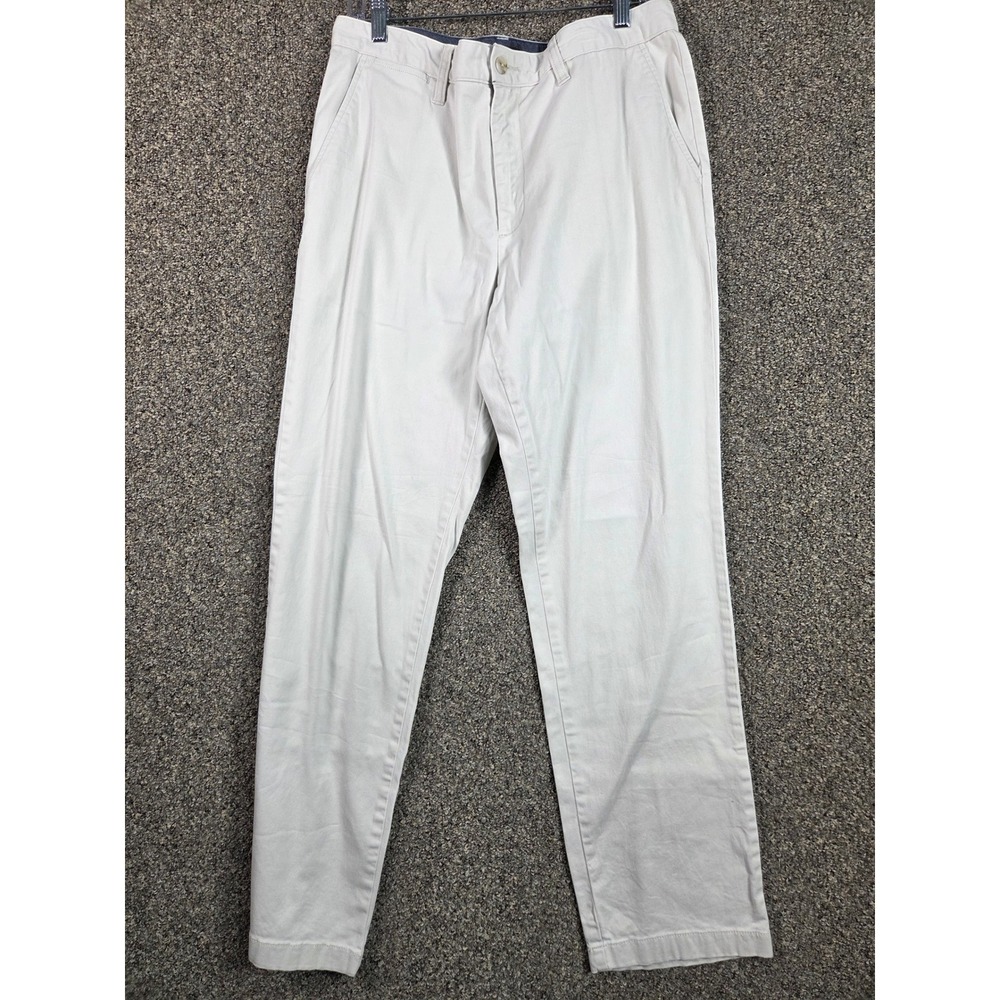Nautica The Deck Pant Men 34x32 Beige Cotton Blend Preppy Office Casual Chinos